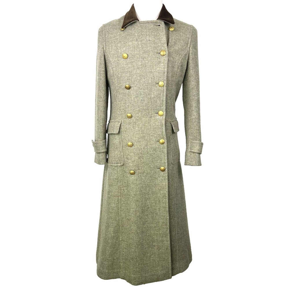 Brooks Brothers x Reid Taylor Scotland Tweed Womens 10 Double Breasted Overcoat